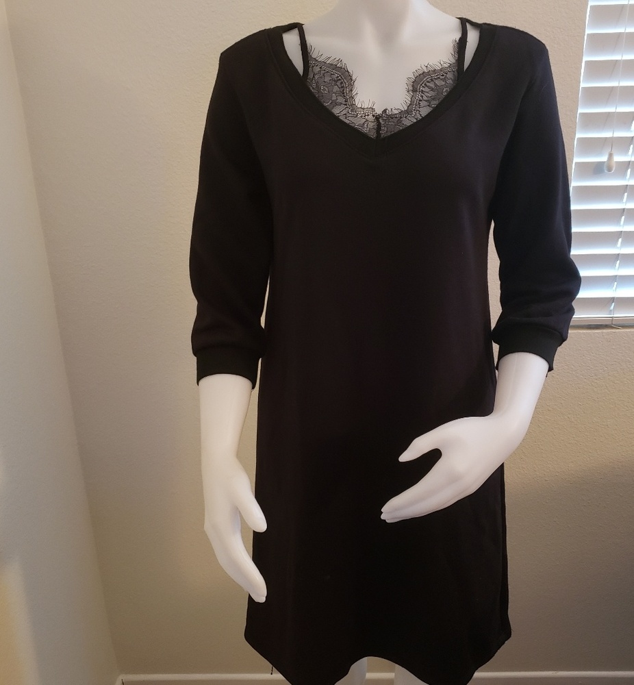 Notations black with lace on front top dress
